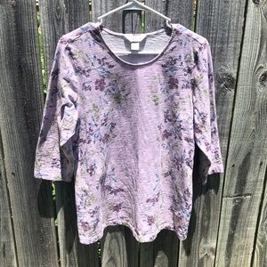 Christopher & Banks Lavender Purple Floral Top